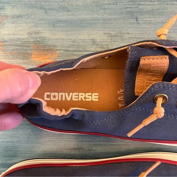 Converse Chuck Taylor All Star Navy Sneakers with Red Trim - Picture 6 of 9